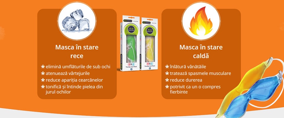 Masca cu gel EyesCover poate fi utilizata rece sau calda