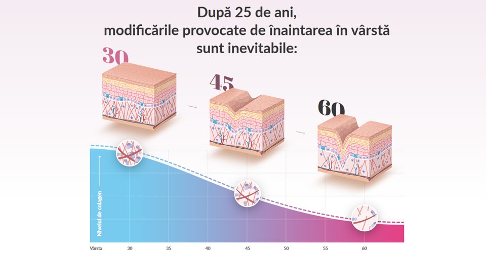 Nivelul de colagen scade odata cu inaintarea in varsta